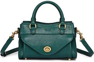OLD TREND Lockwood Genuine Leather Compact Structured Satchel in Teal at Nordstrom