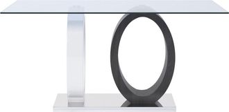 VENTE-UNIQUE.COM Mesa fija efecto madera gris, blanco