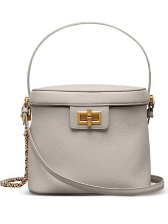 Thom Browne pebble grain box bag - women - Calf Leather/Polyester - OS - Grey