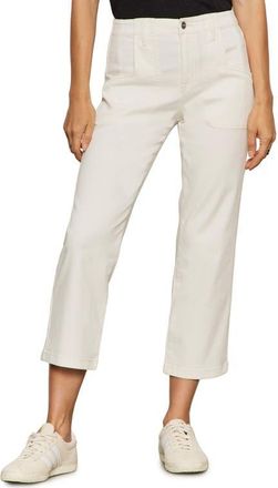 Sanctuary Retreat Mid Rise Crop Straight Leg Utility Pants in Chalk White at Nordstrom, Size 26 P