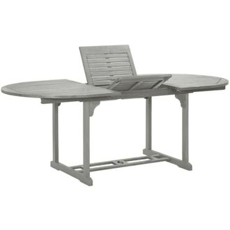 vidaXL Vidaxl - Tavolo da Giardino Grigio 200x100x75 cm in Legno di Acacia