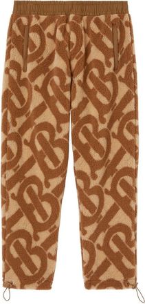 Burberry monogram fleece jacquard track pants - men - Polyester/Acrylic - S - Neutrals