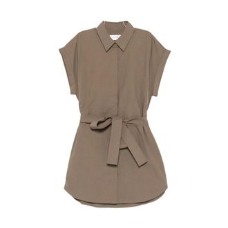 Matteau Shirt Dresses, female, Brown, Size: XL Belted Mini Dress
