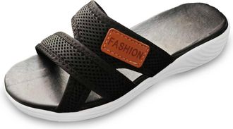 Generic Womens Summer Fashion Flip Flops Outdoor Casual Comfortable Beach Cloth Slippers for Ladies with Soft Sole Lightweight Design (Black, 4.5)