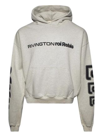 RRR123 Metanoia Uso Cva logo-print hoodie - men - Cotton - M - Grey