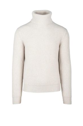 Malo High Neck Cashmere Sweater - White