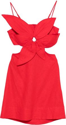 Farm Rio Flower Cut-out Mini Dress