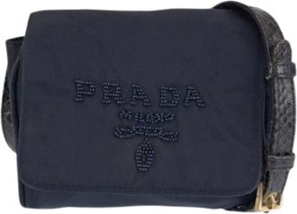 Prada Pre-owned Cross Body Bags, female, Blue, Size: ONE SIZE Pre-owned Tessuto Nylon Python 2way Waist Bag