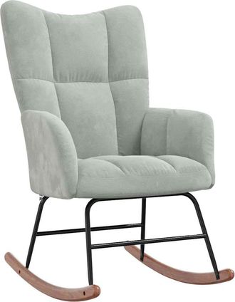 vidaXL Silla Mecedora De Terciopelo Gris Claro Vidaxl