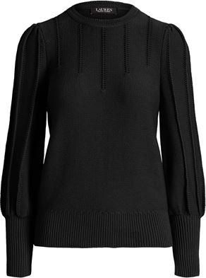 Ralph Lauren PUFF-SLEEVE COTTON SWEATER