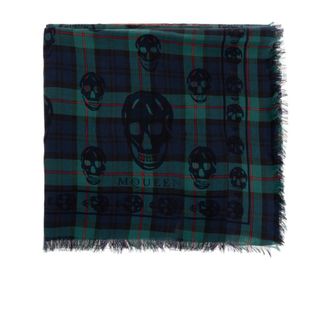 Alexander McQueen Alexander McQueen, Scarves, male, Blue, Size: ONE SIZE Scarf with a distinctive skull motif