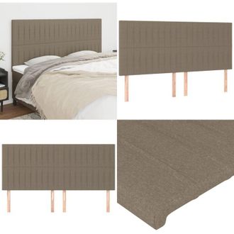 vidaXL Testiera per letto Tortora 200x5x118/128 cm Tessuto - Testiera in tessuto - Testiera regolabile