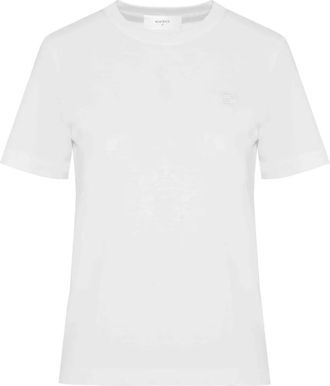 Beatrice .B T-shirt met geborduurd logo - Dames - Tops - Wit - Maat: M Katoen