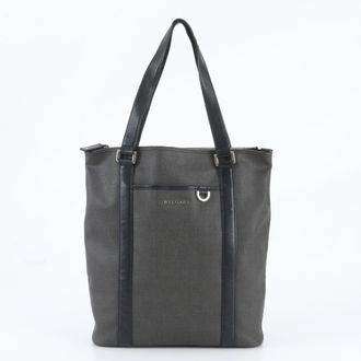 Bulgari Black Leather Coated Canvas Shoulder Bag Tote Bag (Pre-Owned)