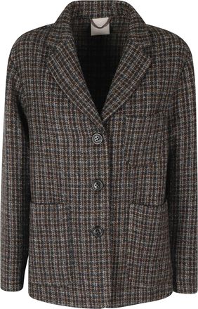 Kiltie Petra Check Pattern Wool Blazer