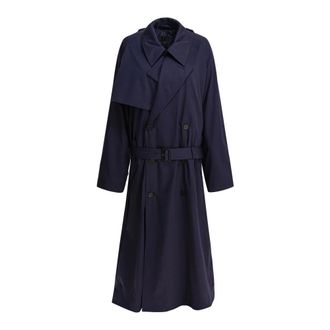 Balenciaga Dames, Mantels, Blauw, Maat: S Katoen