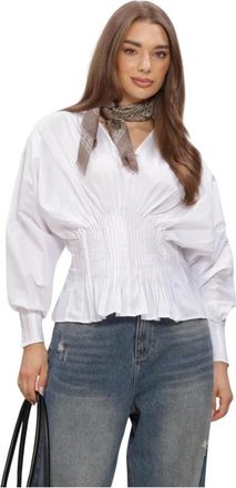 Notre-V Nv-Isel Blouse - Dames - Blouses & Shirts - Wit - Maat: 2XL Katoen