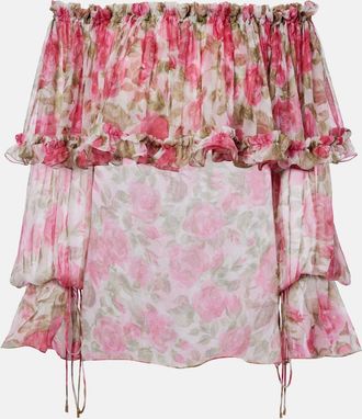 Chlo&eacute; Chlo&eacute; Floral off-shoulder silk top
