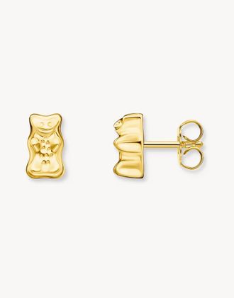Thomas Sabo Orecchini a bottone dorati con orso-Oro