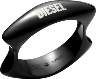 Diesel Black stainless steel band ring - Rings - Unisex - Black