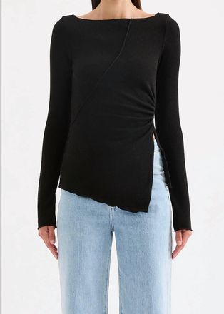 Nude Lucy Womens Cora Long Sleeve Top In Black