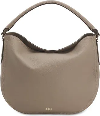 HUGO BOSS Lenah Leather Shoulder Bag in Open Brown at Nordstrom
