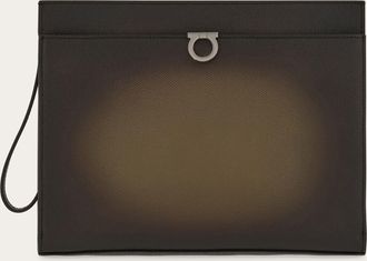 Ferragamo Men Gancini pouch Green