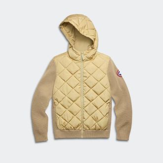 Canada Goose HyBridge Quilted Knit Hoodie (Women, Ecru Beige, XL)