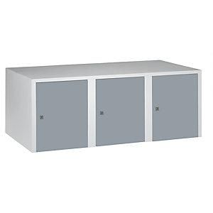 EKO Armario Superior M&uuml;nchen 3 Compartimentos Gris Plata
