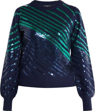 Faina Gebreide trui Dames marine