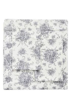 Melange Home Petit Toile Flannel Sheet Set in Grey at Nordstrom Rack, Size Queen
