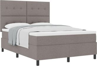 vidaXL Box Spring Bed with Mattress Taupe 160x200 cm Fabric vidaXL