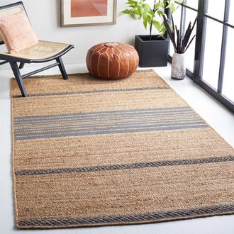 Safavieh Natural Fiber Hand Made Area rug, Natural / Grey Coastal Style Non-Shedding