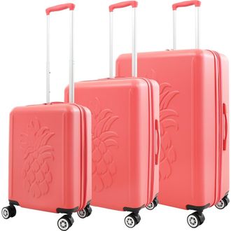 Tommy Bahama 3-Piece Hardside Luggage Set with 3D Pineapple 30, 26 & 21.5 Spinner Suitcases in Coral at Nordstrom