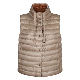 Herno Waistcoats, female, Beige, S, Reversible Down Vest with Full Zip