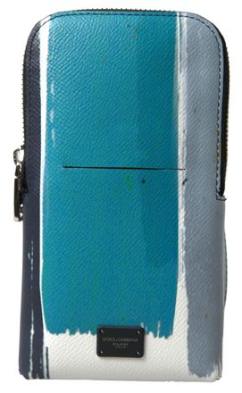 Dolce & Gabbana Blauwe Leren Crossbody Sling Telefoon Tas Unisex