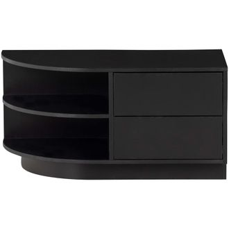 Woood Mueble tv redondo izquierdo madera negra