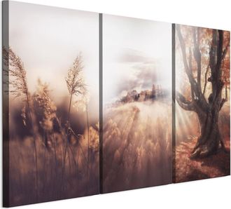 OEM Cuadro Sobre Lienzo Italiano De 90 X 60 Cm, Tr&iacute;ptico - Estilo Cl&aacute;sico - Naturaleza Cuadro Sobre Lienzo Italiano De 120 X 80 Cm, Tr&iacute;ptico - Estilo Cl&aacute;s