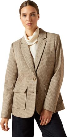 Ariat Womens Beckfoot Blazer Long Sleeve in Camel Houndstooth, Size X-Large, by Ariat