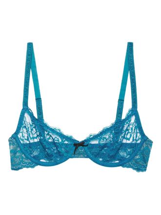 Fleur du Mal Reggiseno Bianca in pizzo - Blu