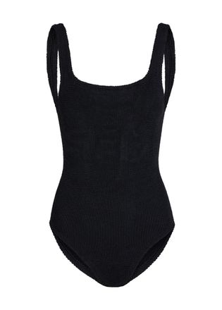 Hunza G Coverage Square-neck Crinkle Swimsuit - Black - One Size