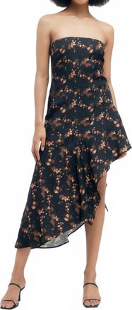 Third Form Pressed Petals Free Flow Strapless Dress In Black Floral