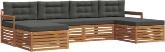 vidaXL Conjunto De Sof&aacute;s De Exterior 6 Uds. Natural Y Antracita Vidaxl