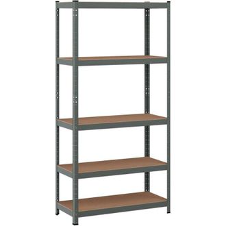 Costway Costway - Estante de Almacenamiento para Garaje de 5 Niveles Estantería Pesado de Metal Estante Servicio de Taller Almacén (Gris)