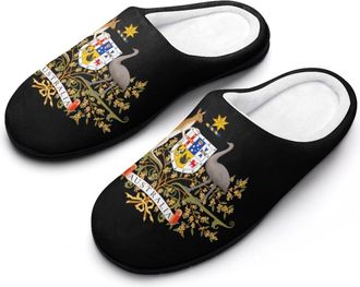 Generic Coat of Arms of Australia Mens House Slippers Memory Foam Washable Cotton Slip on Home Shoes