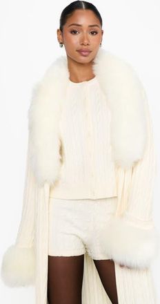 Show me your Mumu Stormi Cardigan in Snow Cable Knit at Nordstrom, Size Medium