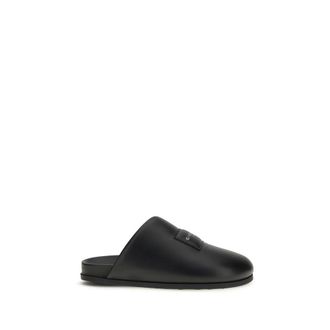 Givenchy Black Calf Leather Bos Taurus Mens Mules