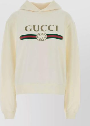 Gucci cotton blend hooded sweatshirt long sleeves