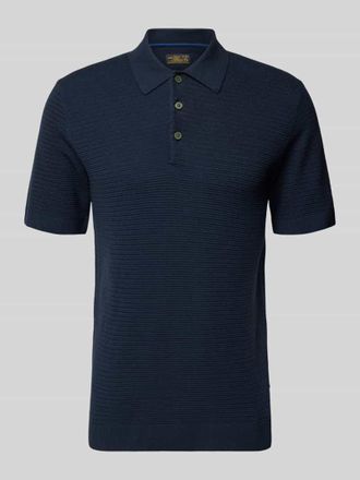 Jack & Jones Regular Fit Poloshirt mit Strukturmuster Modell Riley in Marine, Gr&ouml;&szlig;e XXL