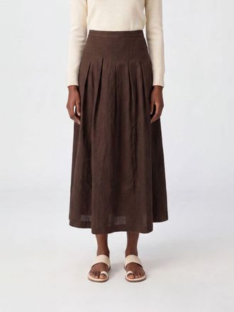 Pantaloni Torino Gonna midi A-line a vita alta in cotone con chiusura laterale
